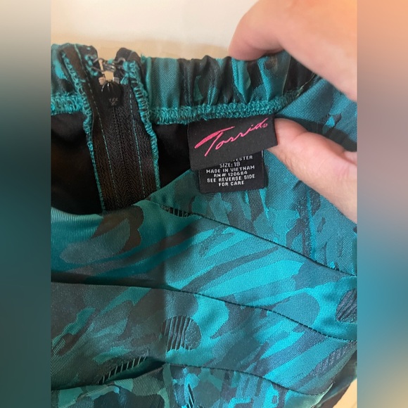 Torrid Teal and Black Patterned Party Dress - Picture 3 of 3